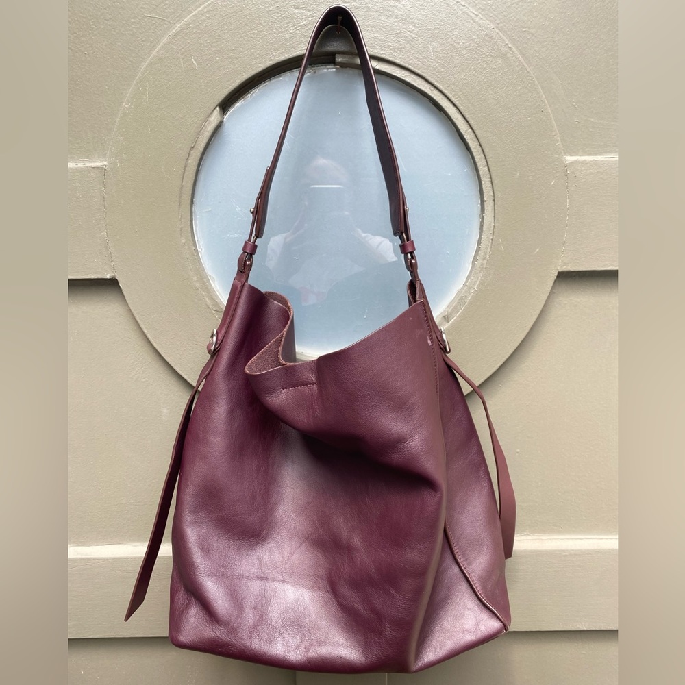 All Saints Paradise North South Tote in Mulberry/Eggplant Purple